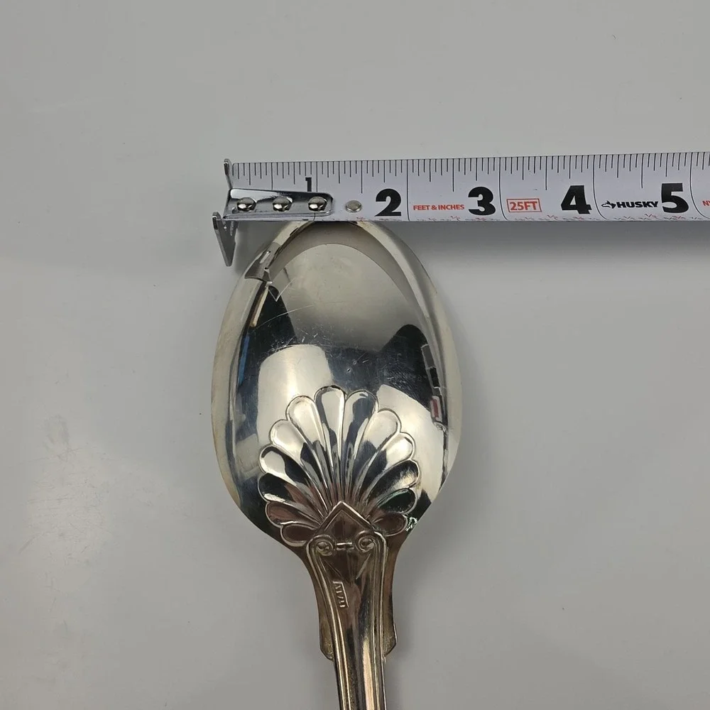 Sheffield Silver Co Kings Pattern Silverplate Salad Serving Spoon Fork Italy